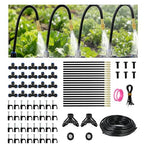 230FT Drip Irrigation System for Garden: 40 Nozzles 1/4" PE Tubing Automatic Watering Kit Adjustable Misting Sprinkler Mister Hose for Water Plants Tape Raised Beds Lawn Outdoor Yard Greenhouse
