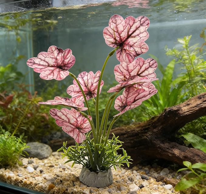 M2cbridge Fish Tank Plastic Soft Grass Artificial Betta Water Plants Decoration Goldfish Hide 2pcs (Light Purple)