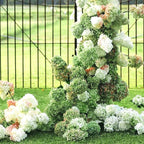 Coferset Light Green Hydrangea Artificial Flowers 3pcs Lifelike Faux Hydrangea Real TouchArtificial Flowers for Outdoors Home Wedding Christmas Office Party Living Room Decoration,22inch