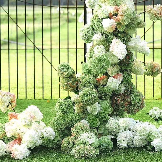 Coferset Light Green Hydrangea Artificial Flowers 3pcs Lifelike Faux Hydrangea Real TouchArtificial Flowers for Outdoors Home Wedding Christmas Office Party Living Room Decoration,22inch