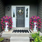 Artificial Geranium Hanging Flowers for Outdoor Decoration, 2 Bundles UV Resistant Silk Geranium Fake Plants Faux Flowers for Front Porch Garden Patio Window Box Decor (Purple, Purple red)