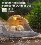 Pet Dog Solar Garden Memorial Statue – Outdoor Resin Angel Puppy with Solar Light, Guardian Angel Dog Memorial Gift for Patio, Lawn, Yard, or Garden Christmas Decor