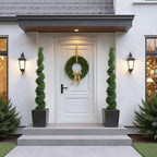 THE BLOOM TIMES 6ft Spiral Artificial Topiary Trees Set of 2, 71 inch Faux Cedar Trees for Outdoor Planters - Fake Twist Cypress Plants for Garden Front Porch Indoor Outside Decor 6 Foot