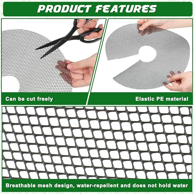 4 Pcs Plant Pot Grids, 11.8 Inch Cuttable Plant Pot Soil Covers Protectors Indoor Outdoor Plants Pots Soil Guard for Garden Plants Protector Ring for Landscaping