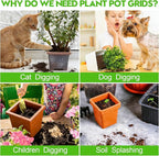 8 Pack Plant Pot Grids - 11.8 Inch Cuttable Soil Cover Protector from Cats, Animals Digging Stopper, Indoor Plant Pot Soil Guard for Outdoor Garden Balcony