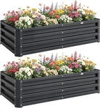 Outsunny Galvanized Raised Garden Bed, 4' x 2' x 1' Metal Planter Box, for Growing Vegetables, Flowers, Herbs, Succulents, Gray