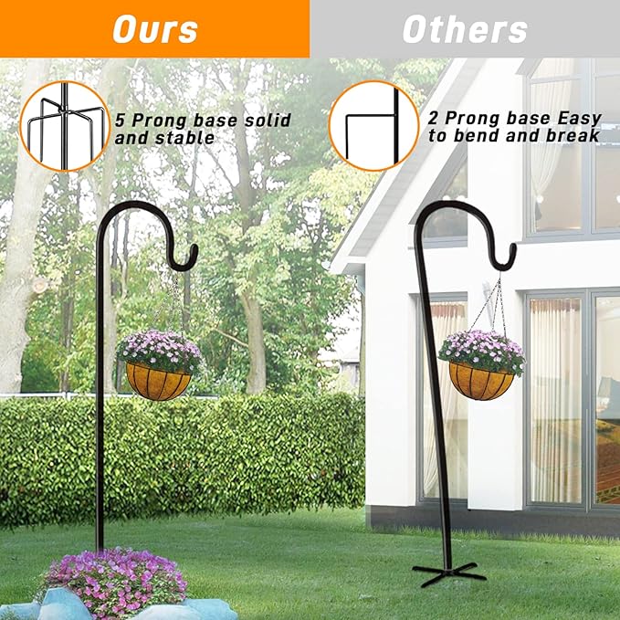 Shepherd Hooks 36 inches for Bird Feeders Outside Heavy Duty Shepherd Stand Plant Hanger Yard Hooks for Lanterns,Solar Lights,Bird Feeder,Wedding,Planter Pot-2 Packs