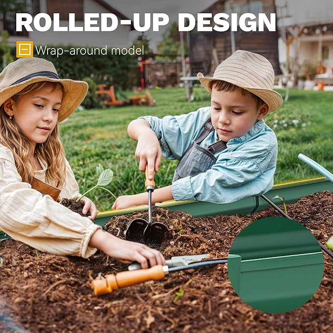 DWVO 2pcs 6 x 3 x1.5 FT Raised Garden Bed Kit, Outdoor Galvanized Flower Bed with Gloves, Large Metal Planter Box for Vegetables, Flowers, Herbs, Fruits, Green
