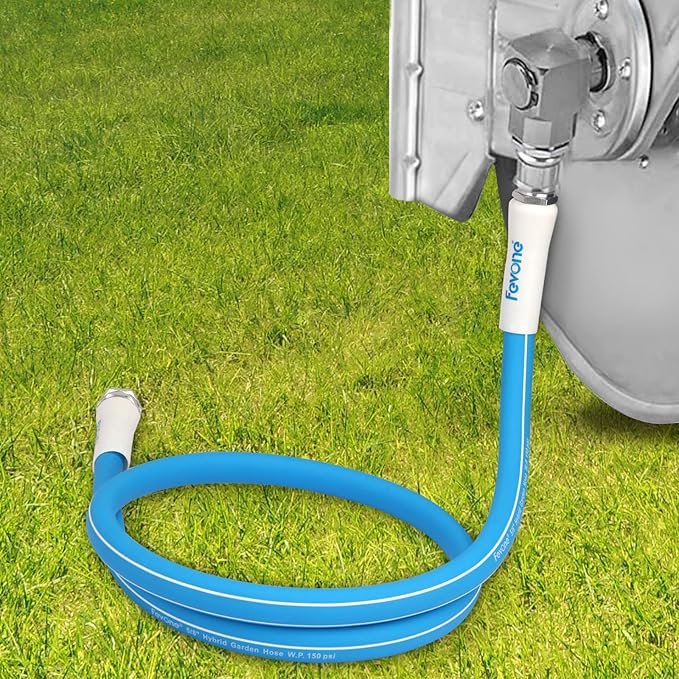 Fevone Short Garden Hose 5 Feet, Lead Hose for Hose Reel, Connecting Hose for Hose Reel Cart, 5/8 Inner Diameter Hose, 3/4 Aluminum Fittings