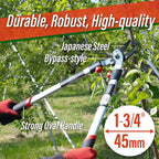 SUIZAN Bypass Hand Loppers 25" - Professional Japanese Branch Cutter Lightweight Compact Tree Trimmer Gardening Tools