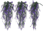 RECUTMS Artificial Plants Fake Eucalyptus Plants Faux Hanging Leaves Green Plant Artificial Hanging Plant for Indoor Home Room Kitchen Table Outdoor Patio Garden Yard Decor(Purple)