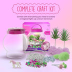 Dan&Darci Light-Up Unicorn Terrarium Kit for Kids - Kid Birthday Gifts - Best Unicorn Toys & Activities Kits Presents - Arts & Crafts for Girls & Boys Age 4 5 6 7 8-12 Year Old Girl Gift