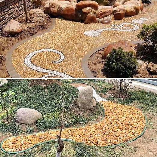YISZM Rocks for Plant 5lbs, Yellow River Rocks 2-3 Inch Natural Pebbles for Indoor Plants, High Polished Decorative Stones Vase Filler Fish Tank Aquariums Landscaping Garden