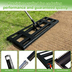 Lawn Leveling Rake 30"X 10" for Soil, Gravel Leveling Rake Heavy Duty with Adjustable Long Handle, Garden Level Rake with Tines for Yard, Landscape, Leveling Sand, Grass, Dirt, Ergonomic & Durable