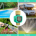 RESTMO Water Flow Meter with Brass Inlet & Outlet, Measure Gallon/Liter Consumption and Flow Rate for Outdoor Garden Hose Watering, RV Water Tank Filling, Lawn Sprinkler and Nozzle Sprayer