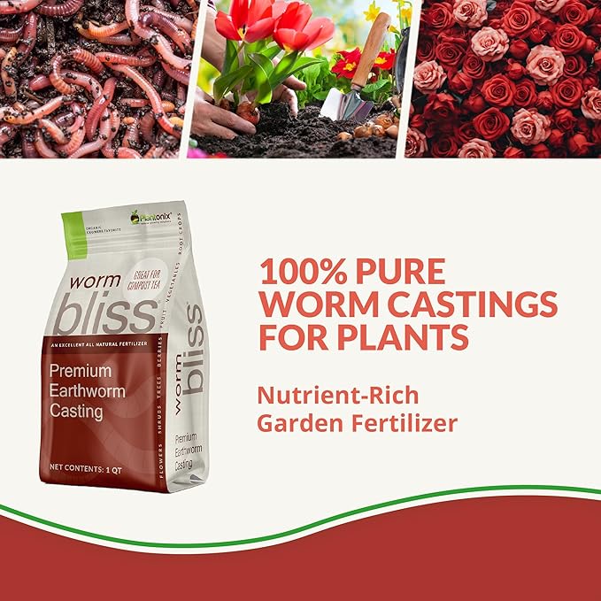 Coco Coir Brick (650gms) + Worm Bliss (1 Qt) + Char Bliss (1 Qt) - Organic Coco Coir for Plants - Worm Castings & Biochar for Plants - Soil Amendment & Organic Fertilizer Bundle - Potting Soil Mix