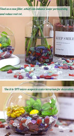 7Chakra Aquarium Gravel Rocks Natural Tumbled Healing Crystal Chips Bulk Gemstones Tumbled Crushed Stones for Fountain Vase Filler Planters Decorative Fish Tank Potted Reiki Energy Balancing 0.44lb