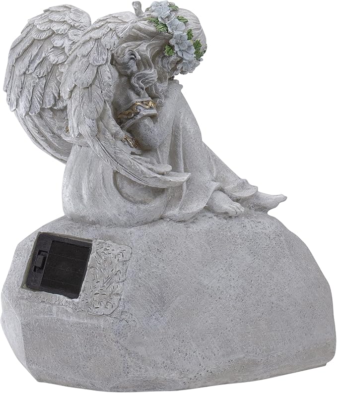 Northlight 10" Religious Peaceful Angel "Welcome To Our Garden" Solar Powered Outdoor Patio Statue