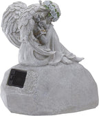 Northlight 10" Religious Peaceful Angel "Welcome To Our Garden" Solar Powered Outdoor Patio Statue