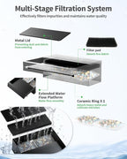 POPOSOAP 12Inch Pond Waterfall Spillway with RGB LED Lights & APP/Remote Control, 660GPH 40W Pond Spillway with 304 Stainless Steel & 9.8FT Tube for Ponds Garden Landscape Water Features-P43DS
