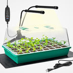 CARPATHEN Seed Starter Tray with Grow Lights and Heating Mat - 40 Cell Plant Germination Tray with 4.7" Humidity Dome Seed Starter Kit for Indoor Seed Starting and Propagation