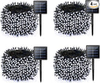 4 Pack Solar String Lights for Outside, 170 FT 480 LED Solar Twinkle Light Outdoor with 8 Modes & Memory Function, Super Long Waterproof Chrismas Lights for Xmas Tree Party Decorations (Cool White)