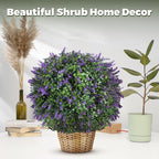 2 Pack Artificial Urn Filler, Artificial Lavender Topiary Shrubs, UV-Resistant Evergreen Plants, Indoor/Outdoor Decoration, Suitable for porches, courtyards, Gardens, and Flower beds