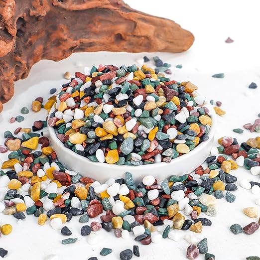 CJGQ 2.4lb Aquarium Gravel for Plants, 1/4Inch Fish Tank Gravel for Succulent Cactus and Bonsai, Decorative River Rocks Pebbles for Gardening, Flower Pots, Landscaping,Terrarium