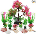 Aquarium Plants with Natural Decorations Shells, 15pcs Fish Tank Decoration Colorful Artificial Fish Tank Decor Plants Aquarium Decorations for Household and Office Aquarium Simulation