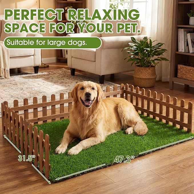 Artificial Grass Turf Grass for Dogs & Outdoor Use, Realistic Fake Lawn Grass for Patio, Garden, Balcony, Durable Turf for Indoor Outdoor Mats (47.3 x 31.5 in)