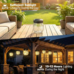 4 Pack Small Solar Lanterns Outdoor Waterproof, Cracked Glass Hanging Globe Lights for Backyard Patio Garden Pathway Balcony and Table Decor, Warm White- Gifts for Women Mom Homeowners