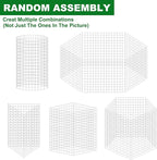 winemana 12 Set Garden Plant Protector Cage, 36 Pcs 16x12 IN Metal Wire Protectors for Plants Protection Cages with Stakes Nylon Ties Animals Barrier to Keep Rabbit Chicken Away from Flower Vegetables