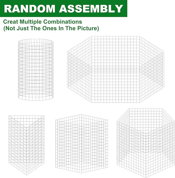 winemana 12 Set Garden Plant Protector Cage, 36 Pcs 16x12 IN Metal Wire Protectors for Plants Protection Cages with Stakes Nylon Ties Animals Barrier to Keep Rabbit Chicken Away from Flower Vegetables