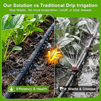 Upgraded 230FT Drip Irrigation System with 1/4" Soaker Hose -Weeping Technology for Deeper Root Watering,Garden Watering System for Raised Beds, Greenhouse, Lawn - Save 70% Water