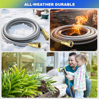 Short Metal Garden Hose 10 ft – 304 Stainless Steel Water Hose Leader, Flexible Hose Extension, Small Lightweight Hose Extender,No Kink Outdoor Hose (10 ft)