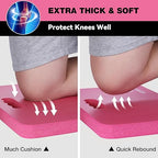 WORKPRO Extra Thick Kneeling Pad, 2-Pack, Soft NBR Foam Cushioning for Knee, Large Foam Kneeler Mat for Gardening, Bathing Baby, Exercise, Workout Supplies, 17.5 x 11 x 1.5 in, Pink