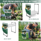 FLINTER Wider Garden Kneeler and Seat, Heavy Duty Thick Gardening Bench for Kneeling and Seat - Garden Kneelers for Seniors, Gardening Stools for Women, Grandparents, Gardeners, Gray