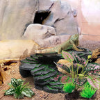 Moonorange Reptile Artificial Plants, Terrarium Plants Decorations Supplies, Aquarium Fish Tank Plant, Amphibian Habitat Hideout Tank Accessories (M Set-2pcs/A)