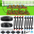100FT Drip Irrigation System Kit, Automatic Garden Watering System Quick-Connect Adjustable Sprinklers for Raised Garden Beds, Greenhouse, Yard, Lawn, Plant with 1/2" & 1/4" Tubing and Accessories