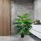 28" Artificial Monstera Faux Plant, Large Tall Indoor/Outdoor Floor Décor