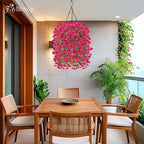 Artificial Hanging Flowers for Outdoors Spring Summer Decoration, 4PCS UV Resistant Silk Fake Hanging Plants for Patio Porch Front Yard Window Garden Indoor Decor(Hot Pink,4PCS)