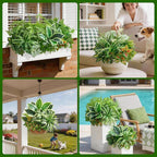 Artificial Plants Outdoor,12PCS UV Resistant Fake Greenery with Stems Faux Plant Outside for Front Proch Garden Patio Planters Window Boxes Home Decor(Not Included Pot)