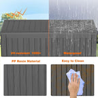 PatioZen 150 Gallon Resin Deck Box, Lockable Patio Outdoor Storage Box for Furniture, Garden Tools and Tools Storage, Waterproof Outside Storage Boxes - Black