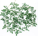mizii 2 Strands Artificial Vines Garland 68" Fake Vine with Small Green Leaves Silk Rose Leaf Faux Hanging Plants Greenery Decorations for Bedroom Room Table Centerpieces Wedding Decor (Rose Leaves)