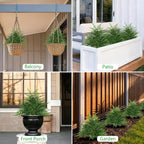 Yangrass Artificial 23" Fern Topiary Ball Trees, 2PCS Fake Fern Bushes Artificial Outdoor Plants with Ground Spikes, UV Resistant Lifelike Faux Greenery Shurbs for Home Garden Patio Porch Decor