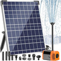Antfraer 25W Solar Pond Pump, Solar Water Fountain Pump with 320GPH Adjustable Flow, Solar Water Pump with 7 Nozzles, 6.6ft Tubing, Dry Run Protection for Garden, Ponds, Waterfall, Fountain