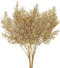 PASYOU Fake Plants Golden Antlers Flowers Decoration for Christmas, Artificial Grass Plastic Faux Outdoor Indoor Home Garden Party Room Bedroom Office Wedding Table Centerpiece DIY Decor, Gold 2 Pack
