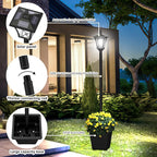 64 Inch Solar Lamp Post Light with Planter, 60 High Lumen Street Light, Solar Post Lights Waterproof for Pathway, Garden, Driveway, Lawn, Front Back Door Outside Pole Lamp 6000K