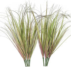 CATTREE Fake Plants Artificial Wheat Grass Outdoor Shrubs 8 Bundles, Faux Plastic Leaves Greenery Bushes for Garden Wedding Party DIY Decorations Indoor Office UV Resistant Glass Planter Filler Purple