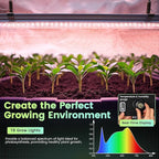 WORTH Mini Greenhouse with 18W T8 Grow Lights & Thermo-Hygrometer 27"x15"x70" Smart Indoor Grow Tent with Black Oxford Fabric Cover Plant Stand with Casters & Ventilation Flaps for Seed Starting